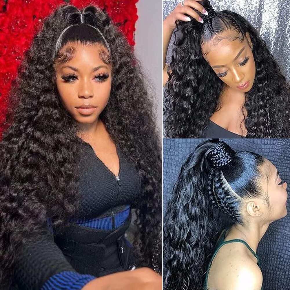 360 Lace Frontal Closure Brazilian Virgin Human Hair Water Wave 360 Fronal  For Black Women Natural Wave 360 Fronal Closure Wet And Wavy Curly Pre