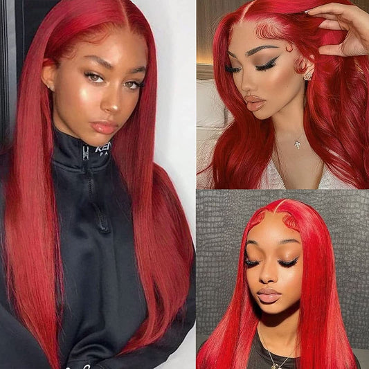 Blackbeautyhair 13x4 Lace Front Wigs Straight Firey Red Color Hair Wig For Women