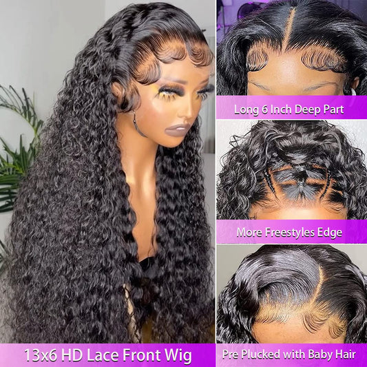 Blackbeautyhair 13x6 Deep Wave Lace Front Wigs 180% with Baby Hair