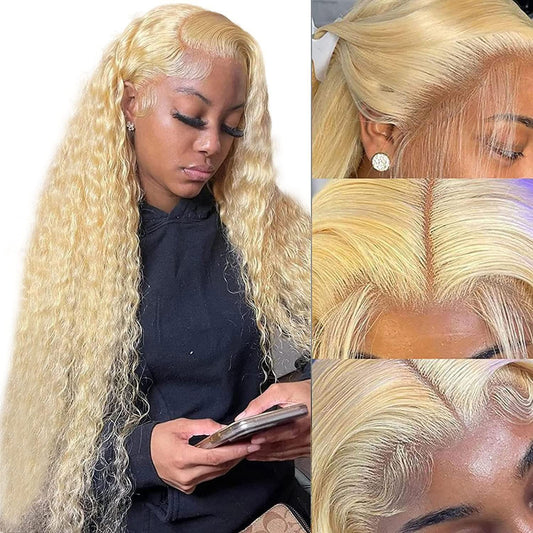 Blackbeautyhair 613  Blonde Wig Human Hair Deep Wave