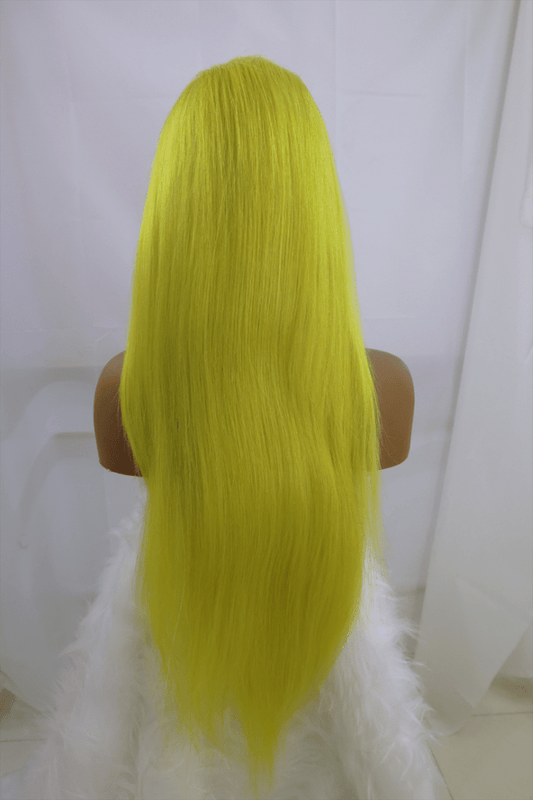 Blackbeautyhair Light Green Color Straight Lace Front Wig Human Hair for Woman Natural Hair Line