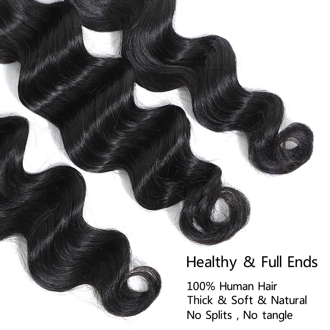 Blackbeautyhair Loose Deep Wave 3 Bundles Brazilian Human Hair Extensions Natural Color