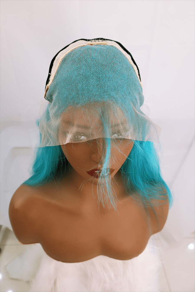 Blackbeautyhair Straight Brazilian 13X4 Lace Front Wigs Glueless Lake Tiffany Blue Color