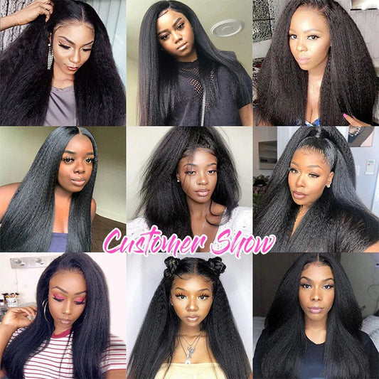 Blackbeautyhair Straight Human Hair Wigs 4x4 Lace Closure Wigs Natural Hairline Preplucked With Baby Hair