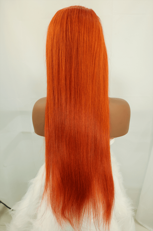 Blackbeautyhair Straight Orange Ginger Color 13x4 Lace Front Wigs 24 Inch