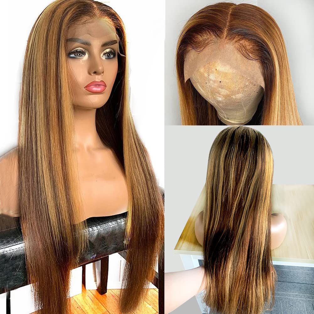 Emilyhair 13x4 Transparent Lace Front  Pre Plucked with Baby Hair  Wig Piano Color 32inch