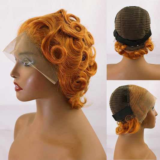 Emilyhair Marilyn Monroe Bombshell Wig Frontal Lace wig 13X4 Ginger Brown 30#