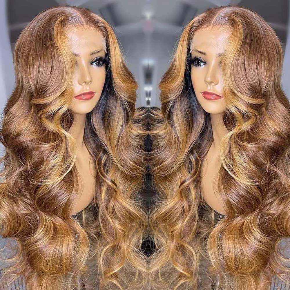 Emilyhair P4/27 Highlight Wig Body Wave Transparent Lace Front Human Hair Wig