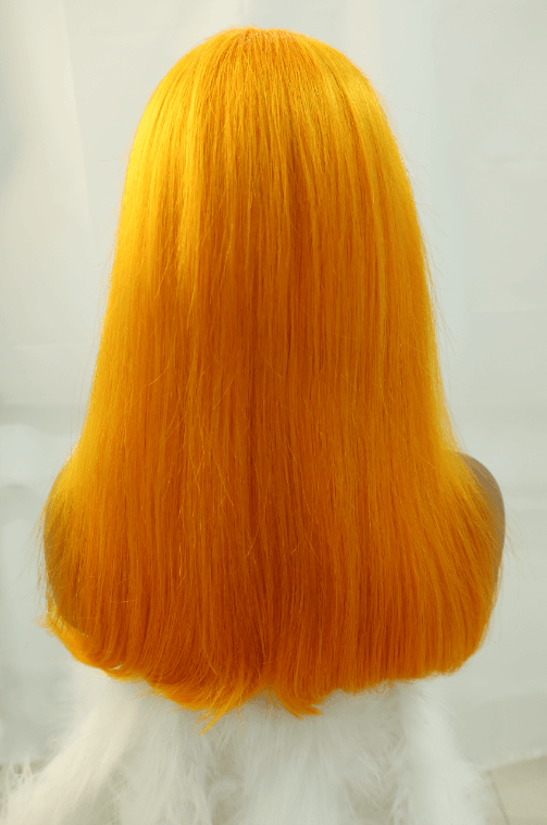 Emilyhair Transparent Lace Ginger Orange Color Straight 13 X 4 Lace front Wig 16inch