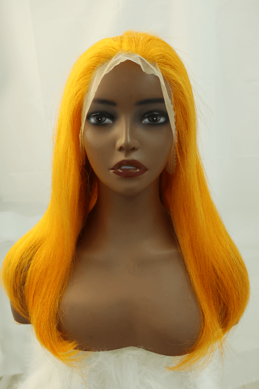 Emilyhair Transparent Lace Ginger Orange Color Straight 13 X 4 Lace front Wig 16inch