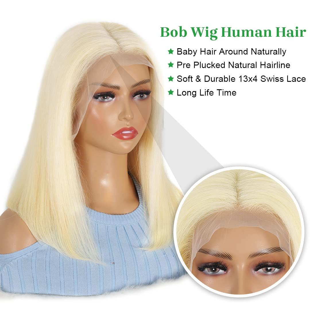 Emilyhair TT613 ST Short 613 Blonde Bob Wig Human Hair 13x4 Transparent Lace Frontal Wig