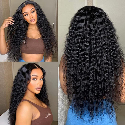 Emilyhair TTNC jerry curly Transparent Jerry Curl 13 X 4 Lace Front Natural Black Human Hair Wig 10inch