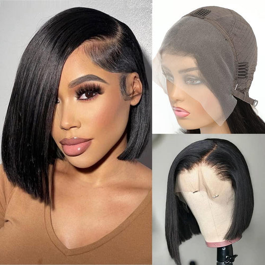 Emilyhair TTNC ST Glueless Lace Bob 13X4 Invisible HD Lace Frontal Black Wig