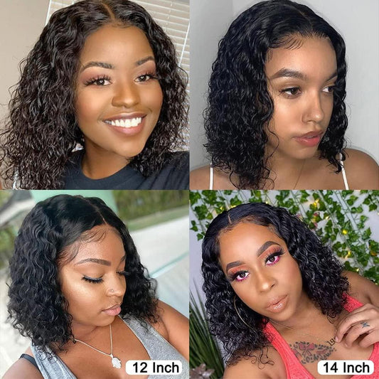 Emilyhair TTNC water Water Wave Short Bobo 13x4 Lace Frontal Wig With Undetectable Realistic Hairline