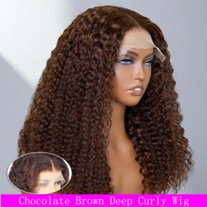 Black Beauty Hair 13×4 ChocolateBrow Deep Curly Lace Frontal Wig