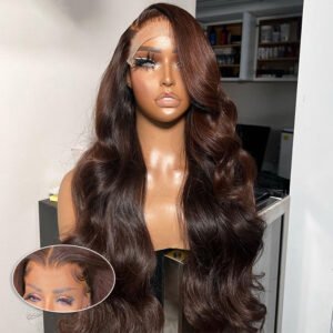 Black Beauty Hair 13X4 Chocolate Brown Body  Lace Front Wig